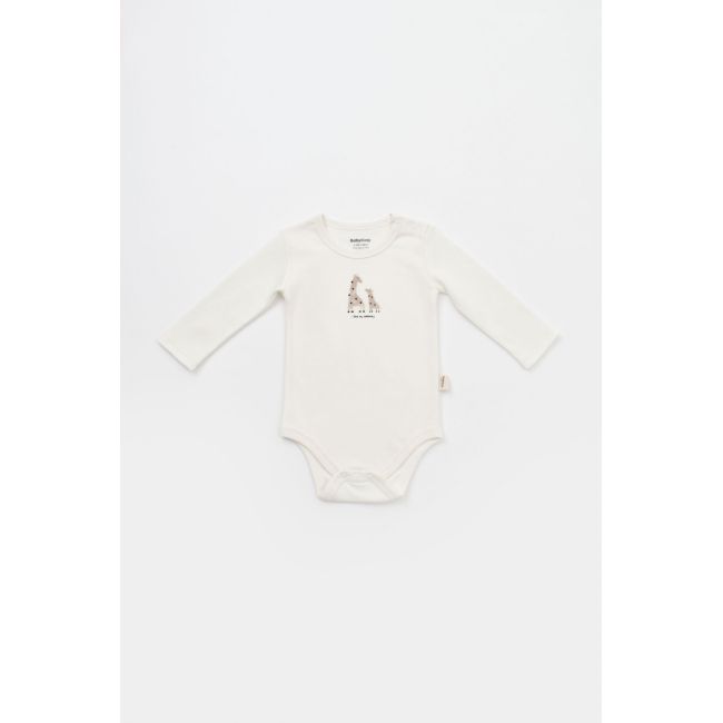 Set 2 body-uri cu maneca lunga bebe unisex Girafa, Baby Cosy, 100% bumbac organic (Marime: 3-6 Luni) JEMBC-CSY5788-3