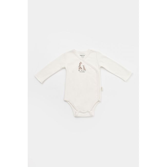 Set 2 body-uri cu maneca lunga petrecute, Girafa, Baby Cosy, 100% bumbac organic (Marime: 0-3 Luni) JEMBC-CSY5759-0