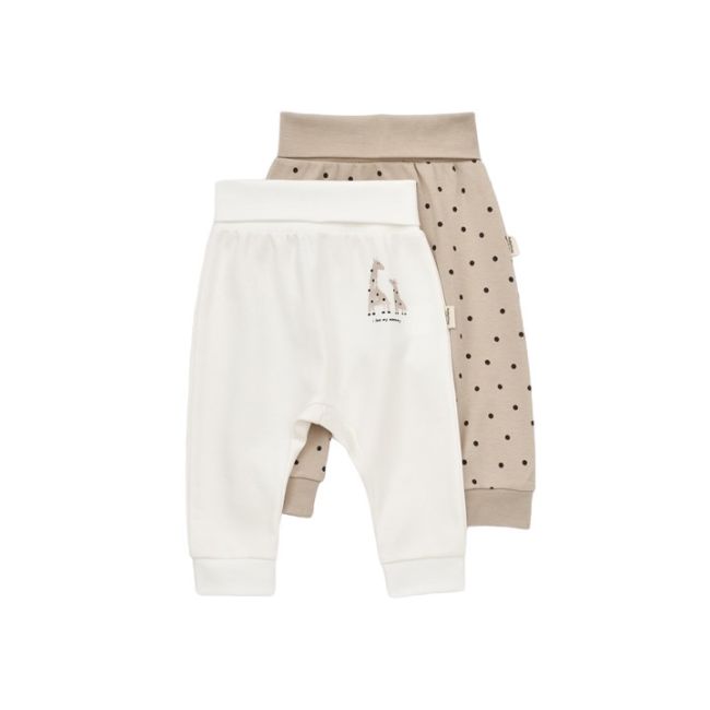 Set 2 pantaloni bebe unisex Girafa, Baby Cosy, 100% bumbac organic (Marime: 6-9 luni) JEMBC-CSY5628-6