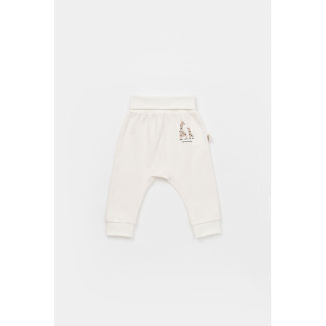Set 2 pantaloni bebe unisex Girafa, Baby Cosy, 100% bumbac organic (Marime: 9-12 luni) JEMBC-CSY5628-9