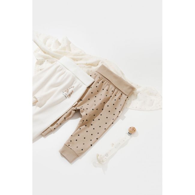 Set 2 pantaloni bebe unisex Girafa, Baby Cosy, 100% bumbac organic (Marime: 9-12 luni) JEMBC-CSY5628-9