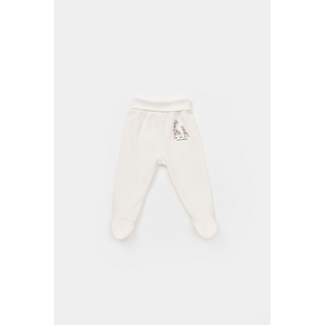 Set 2 pantaloni cu botosei bebe unisex Girafa, Baby Cosy, 100% bumbac organic (Marime: 0-3 Luni) JEMBC-CSY5627-0