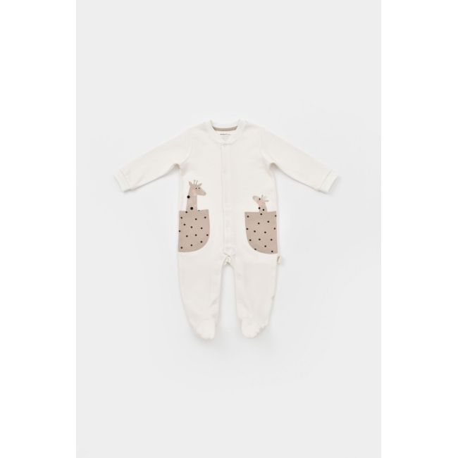 Set 2 salopete cu buzunare Girafa, Baby Cosy, 100% bumbac organic (Marime: 6-9 luni) JEMBC-CSY5819-6