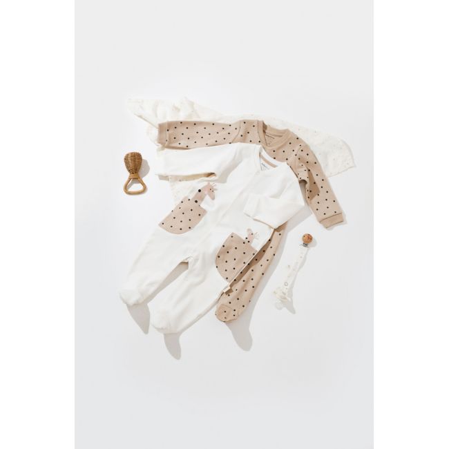 Set 2 salopete cu buzunare Girafa, Baby Cosy, 100% bumbac organic (Marime: 6-9 luni) JEMBC-CSY5819-6
