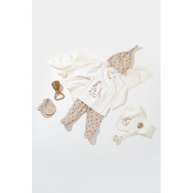 Set 5 piese Girafa, BabyCosy, 100% bumbac organic (Marime: 6-9 luni) JEMBC-CSY5300-6