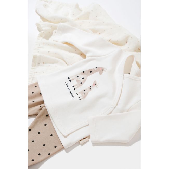 Set 5 piese Girafa, BabyCosy, 100% bumbac organic (Marime: 6-9 luni) JEMBC-CSY5300-6