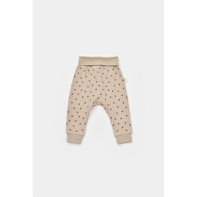 Set bluzita cu maneca lunga si panataloni lungi cu buline Girafa, BabyCosy, 100% bumbac organic, Ecru (Marime: 6-9 luni) JEMBC-CSY2012-6