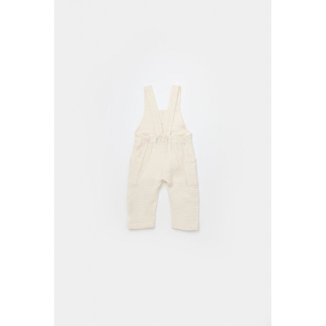 Salopeta de vara cu buzunare din muselina, BabyCosy, 100% bumbac organic, ecru (Marime: 6-9 luni) JEMBC-CSYM7009-6