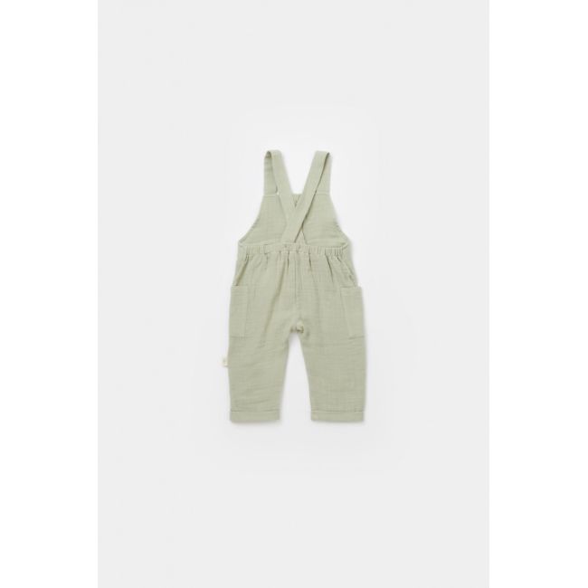 Salopeta de vara cu buzunare din muselina, BabyCosy, 100% bumbac organic, verde (Marime: 18-24 Luni) JEMBC-CSYM7011-18