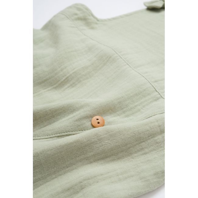 Salopeta de vara cu pantaloni lungi din muselina, BabyCosy, 100% bumbac organic, verde (Marime: 12-18 Luni) JEMBC-CSYM7008-12