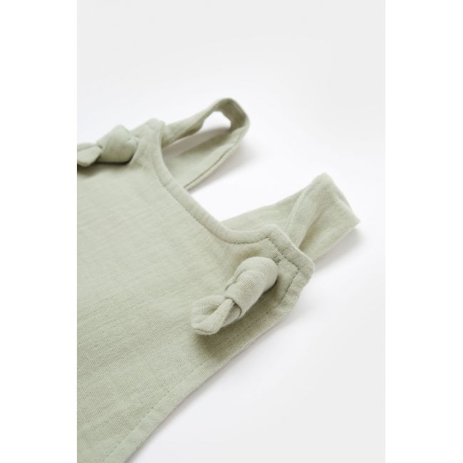 Salopeta de vara cu pantaloni lungi din muselina, BabyCosy, 100% bumbac organic, verde (Marime: 9-12 luni) JEMBC-CSYM7008-9