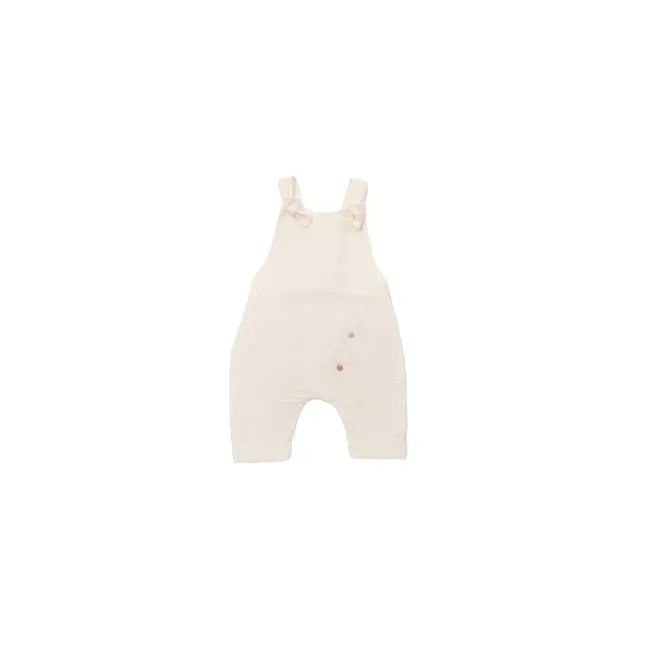 Salopeta de vara cu pantaloni lungi din muselina, BabyCosy, 100%bumbac, ecru (Marime: 12-18 Luni) JEMBC-CSYM7006-12