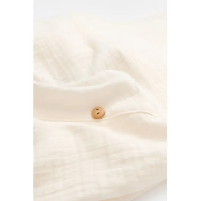 Salopeta de vara cu pantaloni lungi din muselina, BabyCosy, 100%bumbac, ecru (Marime: 18-24 Luni) JEMBC-CSYM7006-18