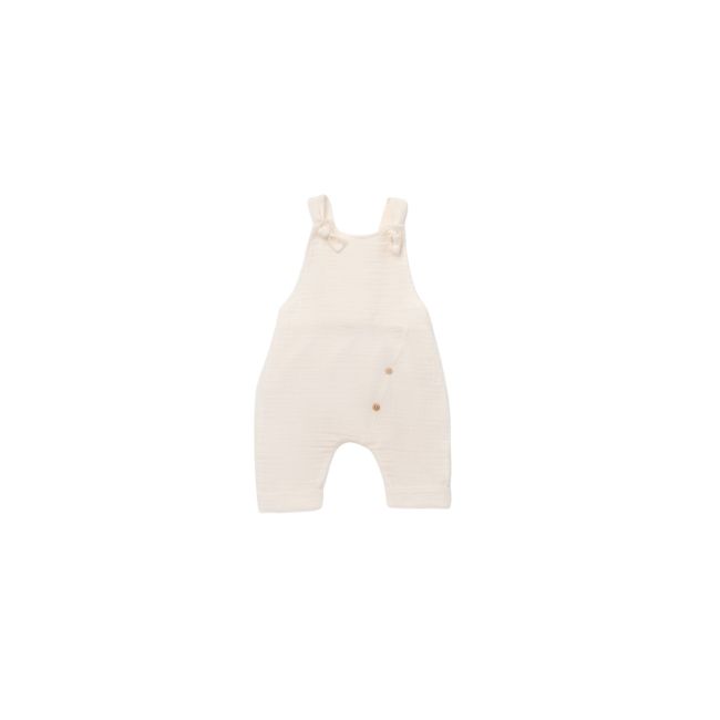 Salopeta de vara cu pantaloni lungi din muselina, BabyCosy, 100%bumbac, ecru (Marime: 3-6 Luni) JEMBC-CSYM7006-3