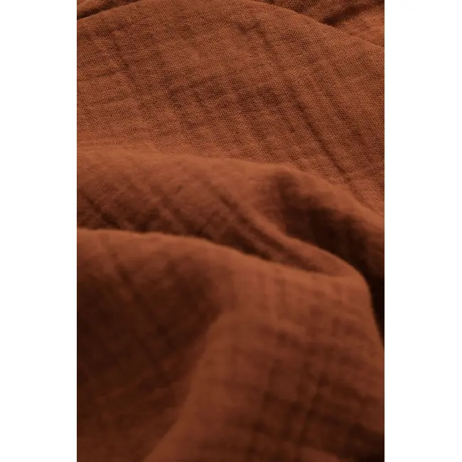 Set bluzita petrecuta si panataloni lungi din muselina, Baby Cosy, 100% bumbac organic, Caramiziu (Marime: 18-24 Luni) JEMBC-CSYM7013-18