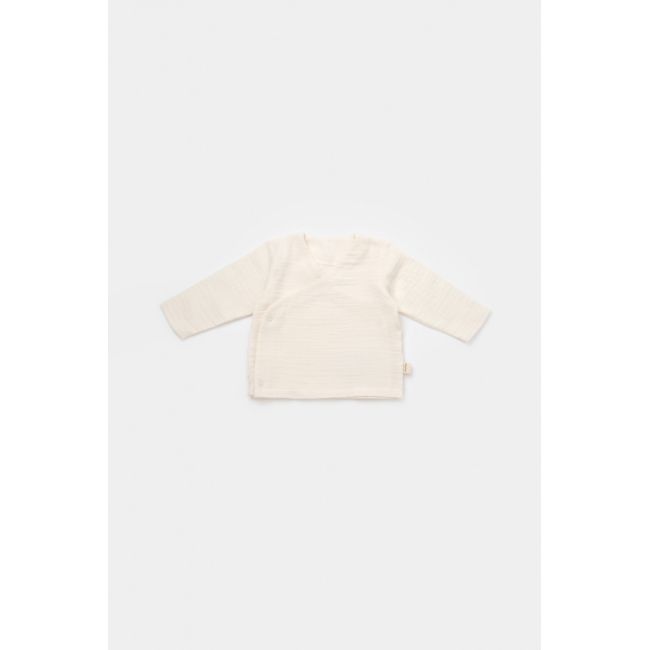 Set bluzita petrecuta si panataloni lungi din muselina, Baby Cosy, 100% bumbac organic, Ecru (Marime: 3-6 Luni) JEMBC-CSYM7012-3