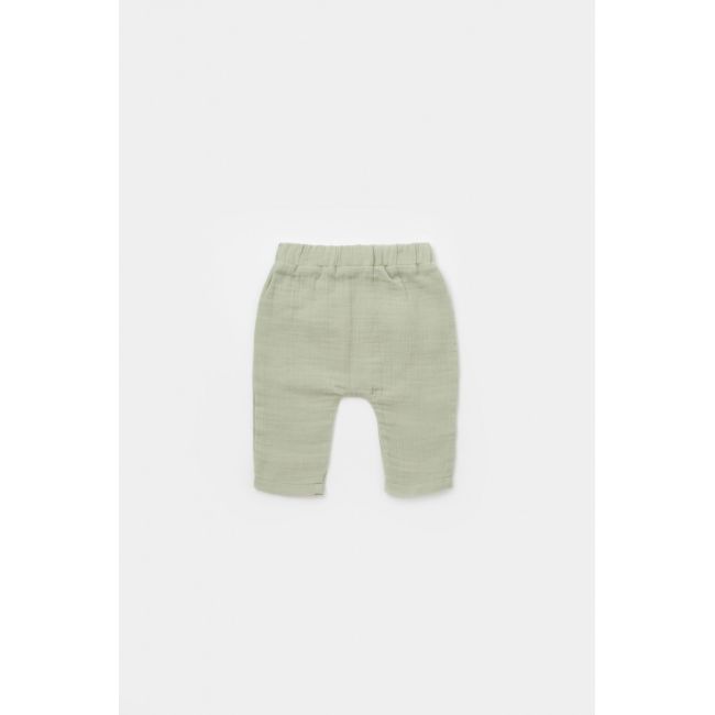 Set bluzita petrecuta si panataloni lungi din muselina, Baby Cosy, 100% bumbac organic, Verde (Marime: 12-18 Luni) JEMBC-CSYM7014-12