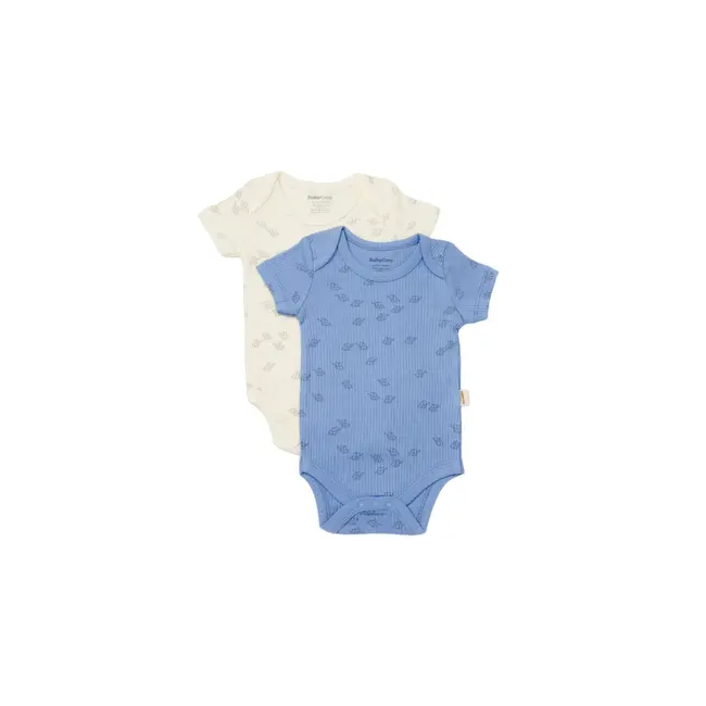 Set 2 body-uri Printed, BabyCosy, 50% modal+50% bumbac, Ecru/Lavanda (Marime: 3-6 Luni) JEMBC-CSYM11215-3
