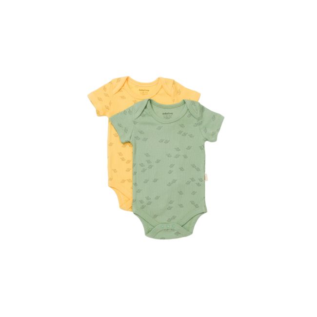 Set 2 body-uri Printed, BabyCosy, 50% modal+50% bumbac, Lamaie/Verde (Marime: 18-24 Luni) JEMBC-CSYM11216-18