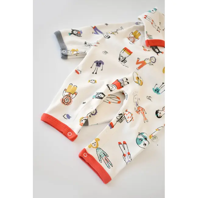 Set 2 salopetele cu maneca lunga si panataloni lungi - 100%bumbac organic - Rosu si Gri, Baby Cosy (Marime: 6-9 luni) JEMBC-CSY5816-6