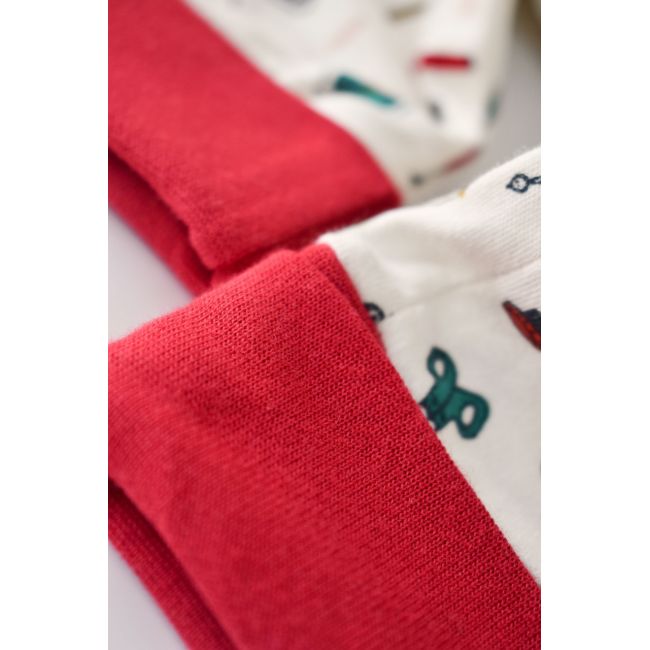 Set 2 salopetele cu maneca lunga si panataloni lungi cu fermoar - 100%bumbac organic - Rosu si Verde, Baby Cosy (Marime: 3-6 Luni) JEMBC-CSY5809-3