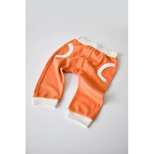 Set bluzita cu maneca lunga si panataloni lungi, 100% bumbac organic, BabyCosy, Portocaliu (Marime: 18-24 Luni) JEMBC-CSY2007-18