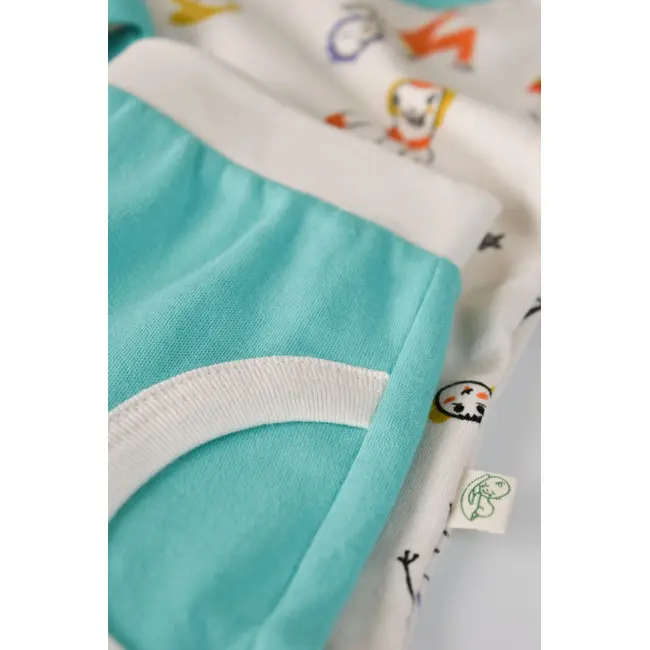 Set bluzita cu maneca lunga si panataloni lungi, 100% bumbac organic, BabyCosy, Verde (Marime: 18-24 Luni) JEMBC-CSY2008-18