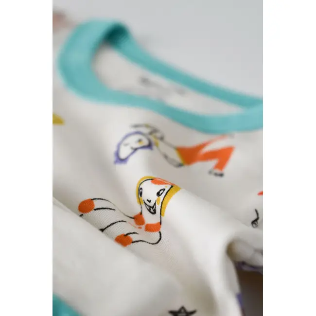 Set bluzita cu maneca lunga si panataloni lungi, 100% bumbac organic, BabyCosy, Verde (Marime: 6-9 luni) JEMBC-CSY2008-6