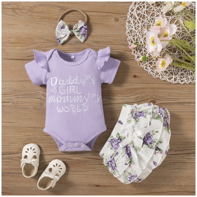 Costumas cu body lila si pantaloni scurti - Flower MD202303136-R2