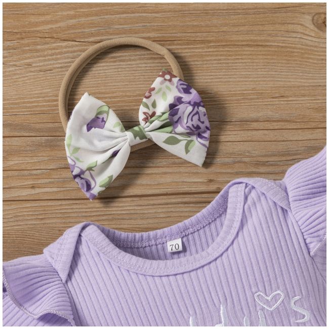 Costumas cu body lila si pantaloni scurti - Flower MD202303136-R2