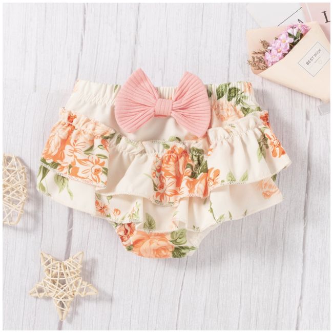 Costumas cu body roz somon si pantaloni scurti - Flower MB202303137-R2