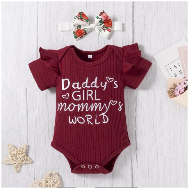 Costumas cu body visiniu si pantaloni scurti - Flower MD202303138-R2