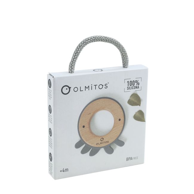 Jucarie dentitie din lemn si silicon olmitos octopus lvtkolm0344