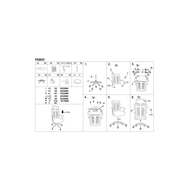 Scaun ergonomic mesh hm fabio negru drm10114