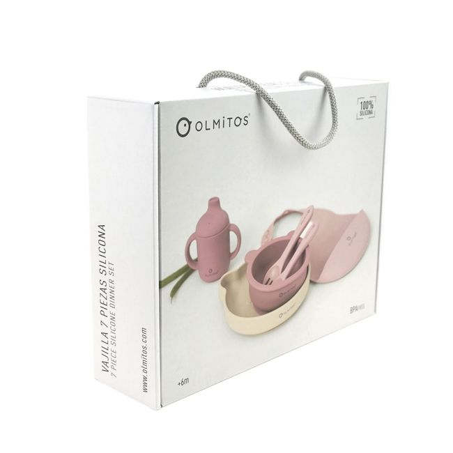 Set diversificare bebelusi 7 piese olmitos bear pink lvtkolm0096