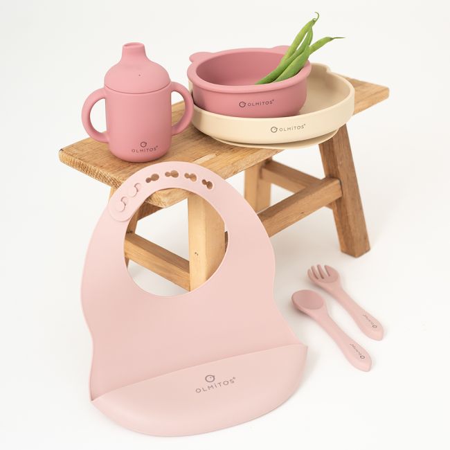 Set diversificare bebelusi 7 piese olmitos bear pink lvtkolm0096