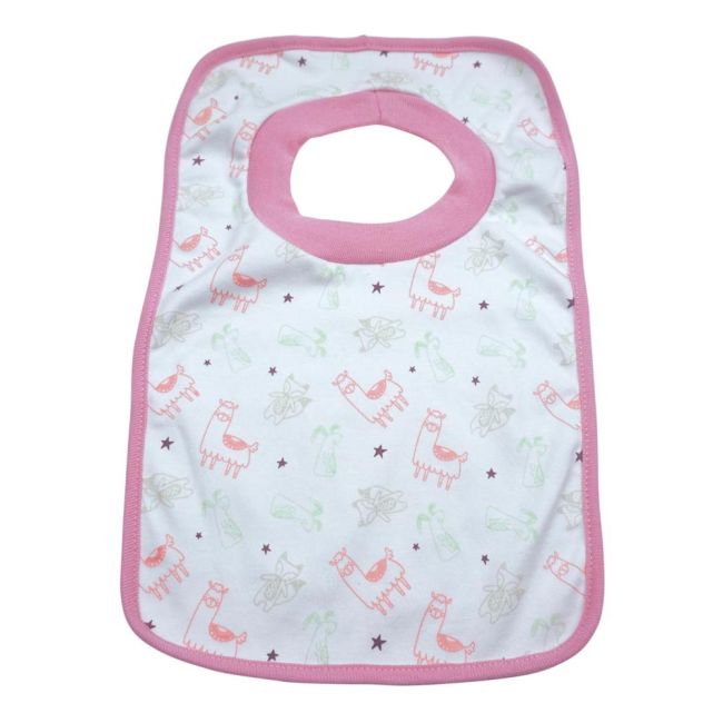 Set doua bavete cu gat elastic din bumbac olmitos lama pink lvtkolm07075