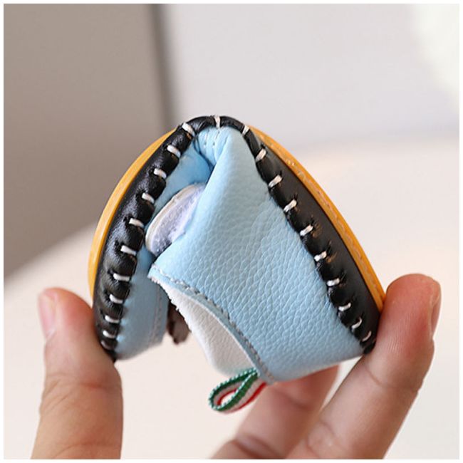 Pantofiori albi cu bleu pentru baietei - Lion AMJY2328-1-sa45