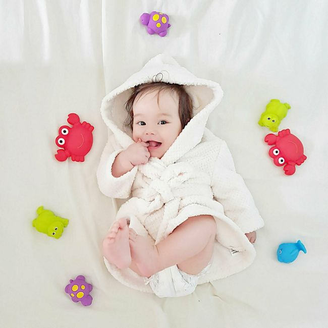 Set 7 animalute de baie, Fara gauri, Cu gentuta pentru transport, Fara BPA, Floating Sea Friends, Playgro, New Blue BYN1147974