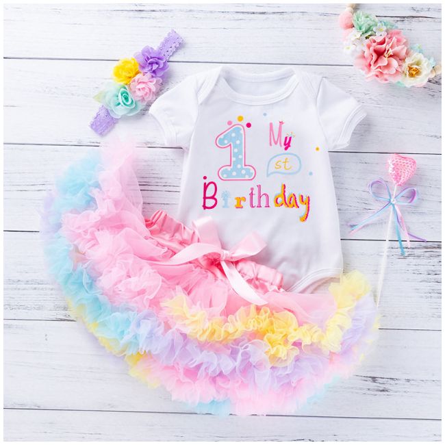 Body cu fustita multicolora - My first birthday AM202303472