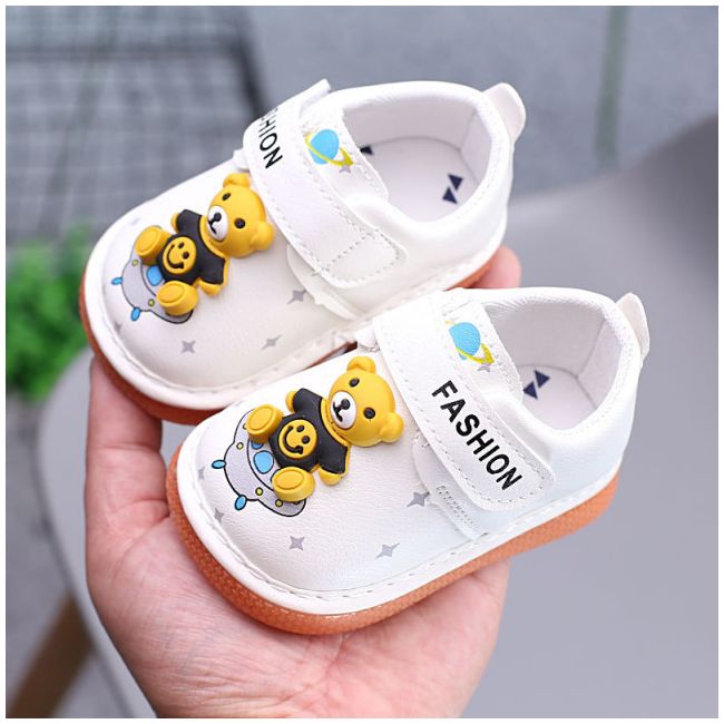 Pantofiori albi pentru baietei - Ursulet AMJY123-2-p31