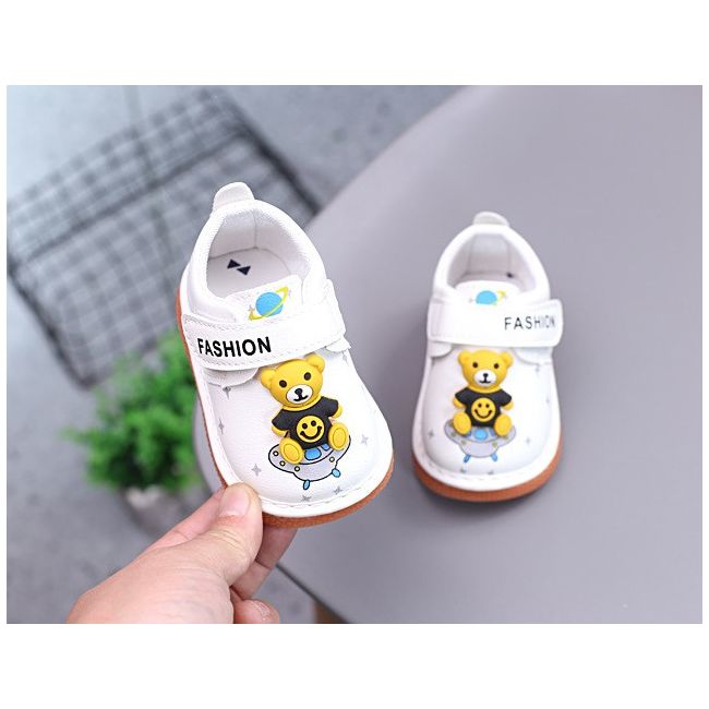 Pantofiori albi pentru baietei - Ursulet AMJY123-2-p31
