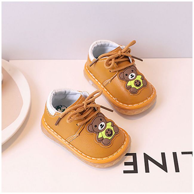 Pantofiori maro pentru baietei - Ursulet LIJY2305-3-p31