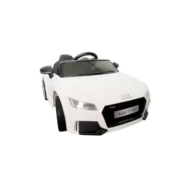 Masinuta electrica cu telecomanda, roti eva, scaun piele audi tt r-sport - alb edeediaudittelalb