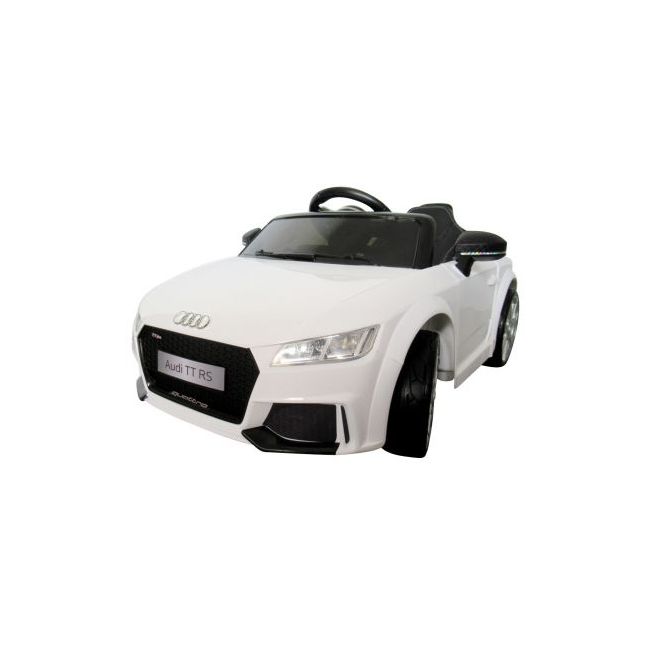 Masinuta electrica cu telecomanda, roti eva, scaun piele audi tt r-sport - alb edeediaudittelalb