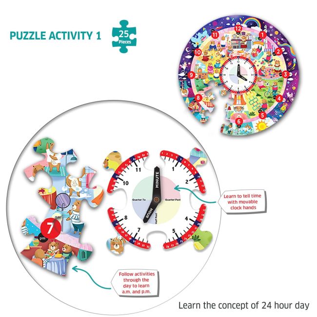 Puzzle - invatam ceasul cu ursuletul