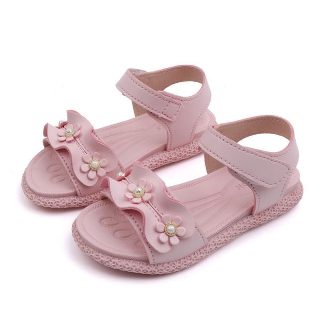 Sandale roz cu floricele - Antonia LIL-68-2-SI