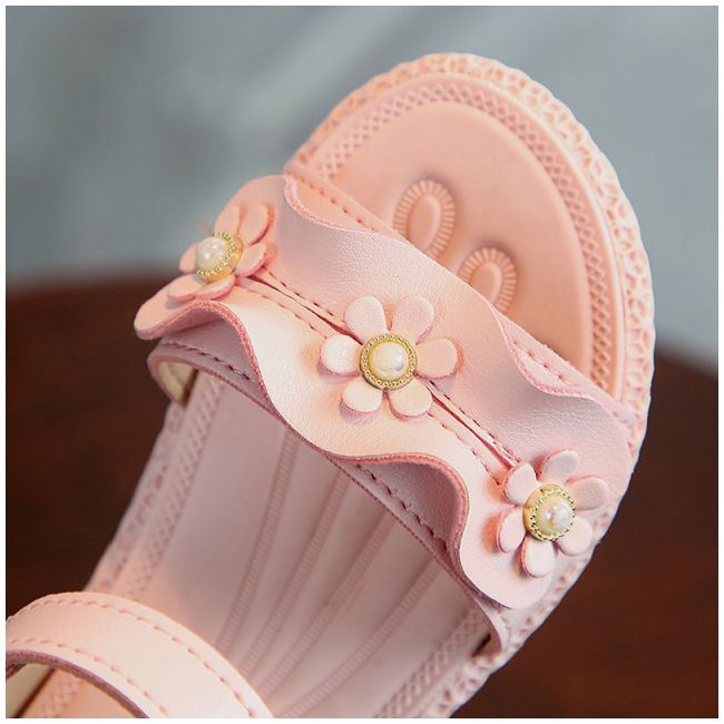 Sandale roz cu floricele - Antonia LIL-68-2-SI