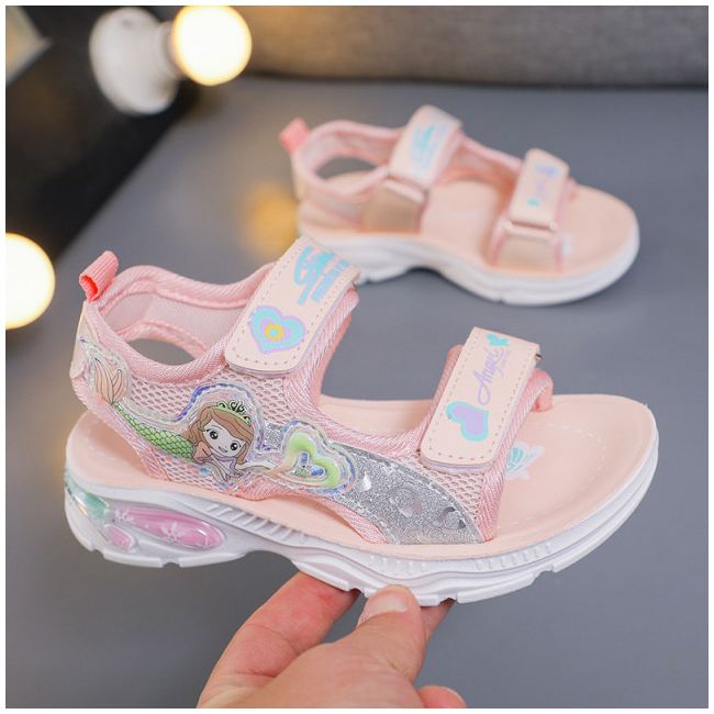 Sandale roz pudra pentru fetite - Angel LIMH004-1-SI