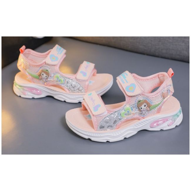 Sandale roz pudra pentru fetite - Angel LIMH004-1-SI